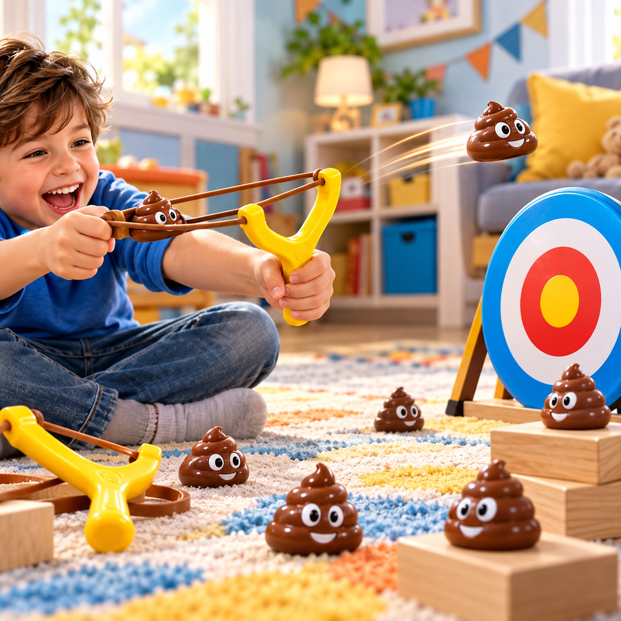 Smiley Poop Slingshot - 2 Pcs