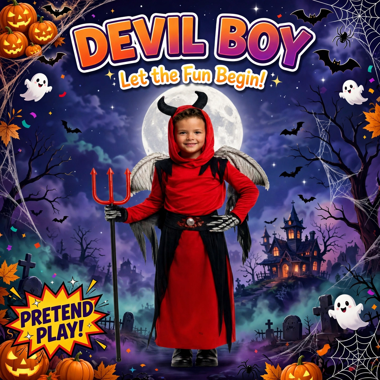 Halloween Devil Boy Dress Costume