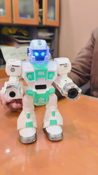 Remote Control Robot With Smoke And Gel Ball Shooting