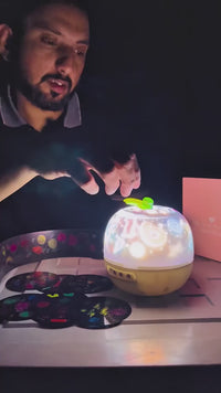 360 Rotating Apple Galaxy Star Projector Night Light With Projection Discs