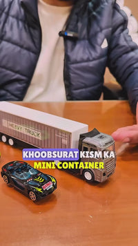 10-Inch Free Wheel Metal Truck With 3 Mini Metal Car Set