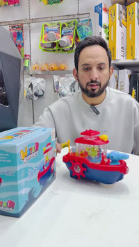 Fun Action! Water Cannon Boat Lights, Sounds & Real Water Spray