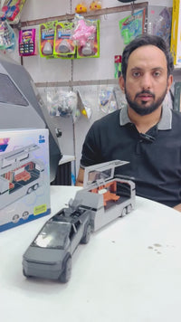 Alloy Remote Control Cyber Truck with Caravan Trailer