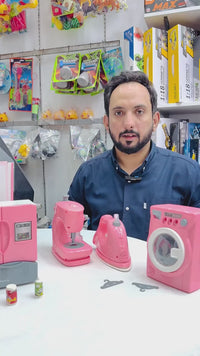 Premium Mini Home Appliance Set Sewing Machine, Steam Iron & Washing Machine