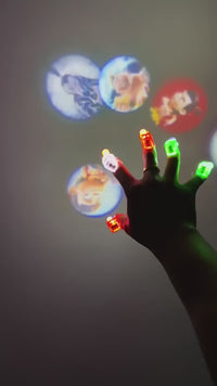Pack of 4 Projector Light Up Rings LED Finger Lights