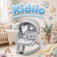 Thumbnail for Kidilo 3-in-1 Electric Baby Swing in Light Grey