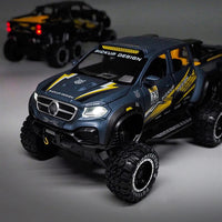 Thumbnail for 1:24 Benz X-CLASS 6x6 Diecast Pickup With Bike Toy