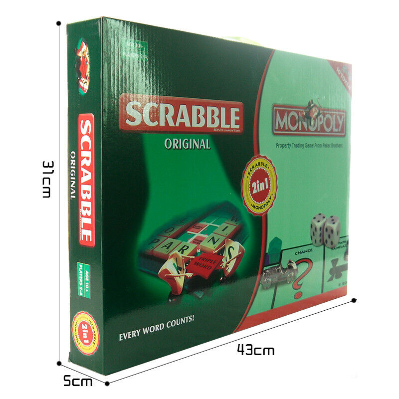 2 in 1 Scrabble & Monopoly Board Games