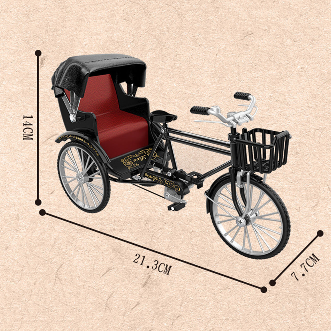 1:12 Scale Retro Nostalgic Style Tricycle Toy