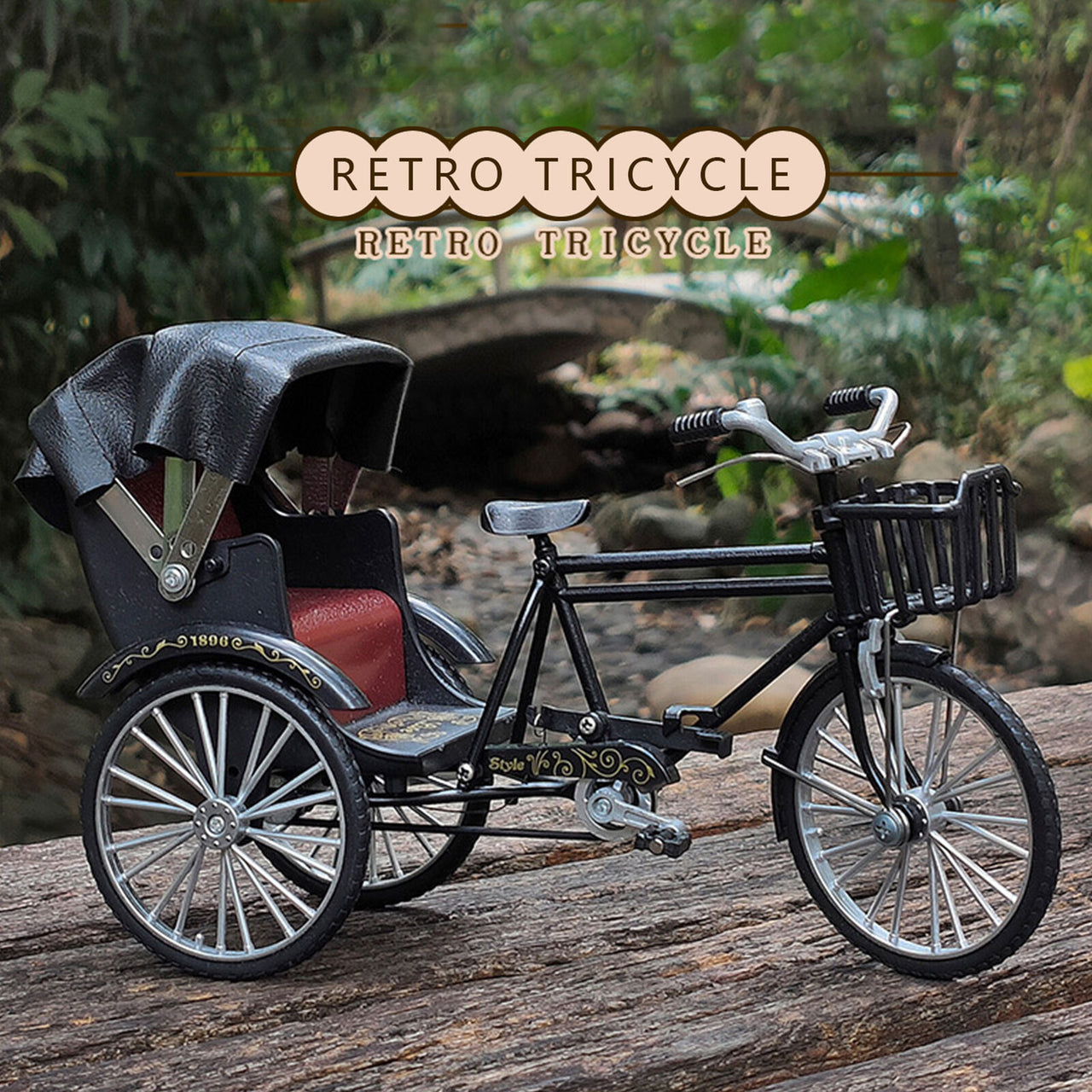 1:12 Scale Retro Nostalgic Style Tricycle Toy