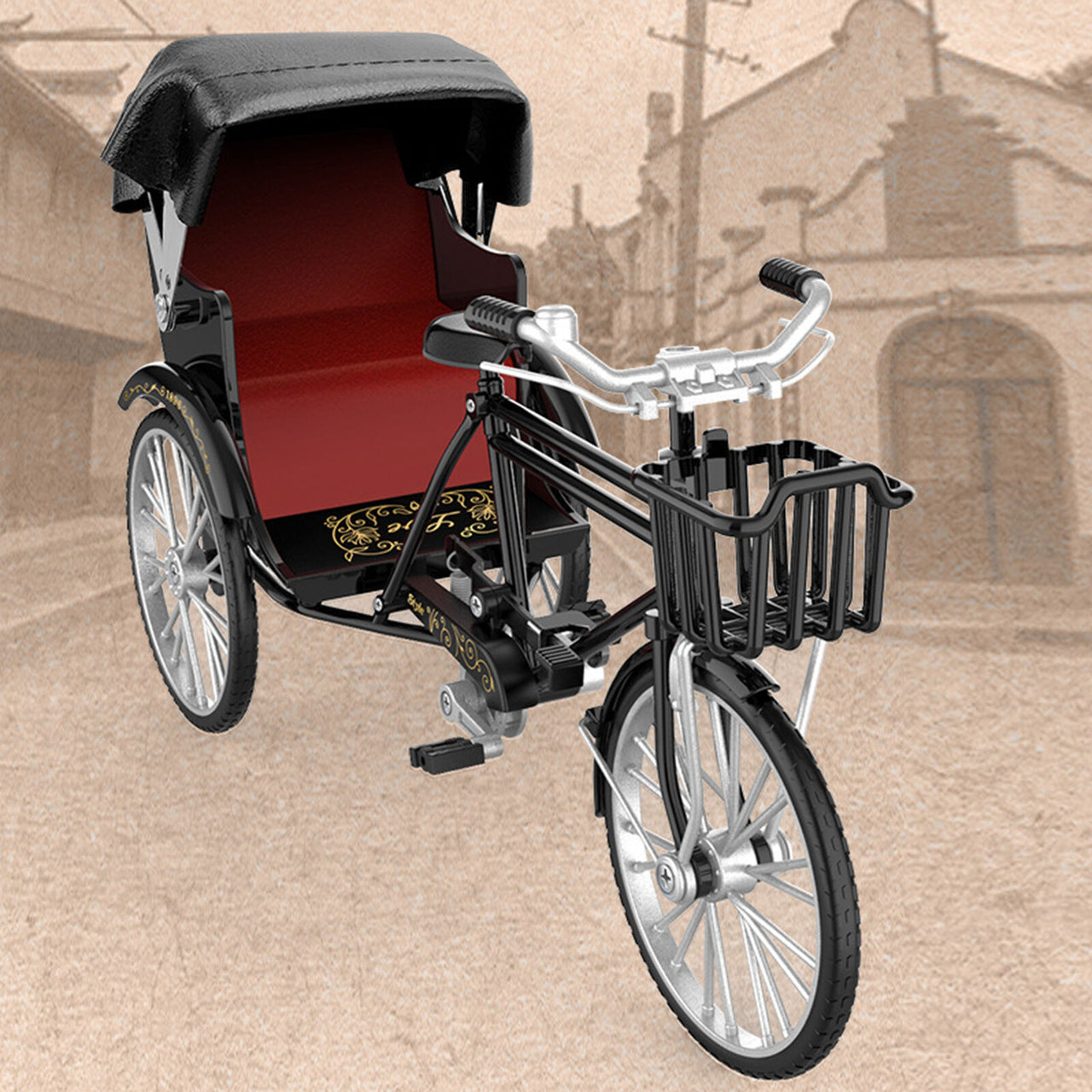 1:12 Scale Retro Nostalgic Style Tricycle Toy
