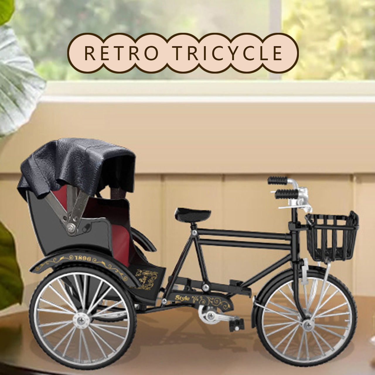 1:12 Scale Retro Nostalgic Style Tricycle Toy