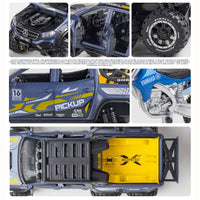 Thumbnail for 1:24 Benz X-CLASS 6x6 Diecast Pickup With Bike Toy