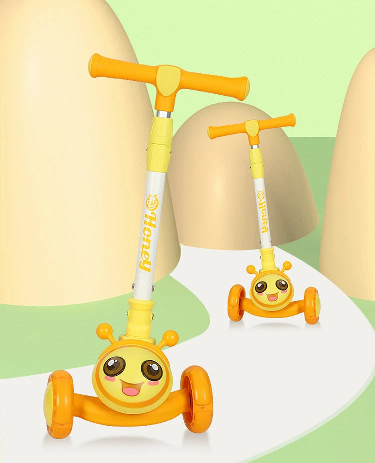 Cartoon Face Manual Scooty For Kids