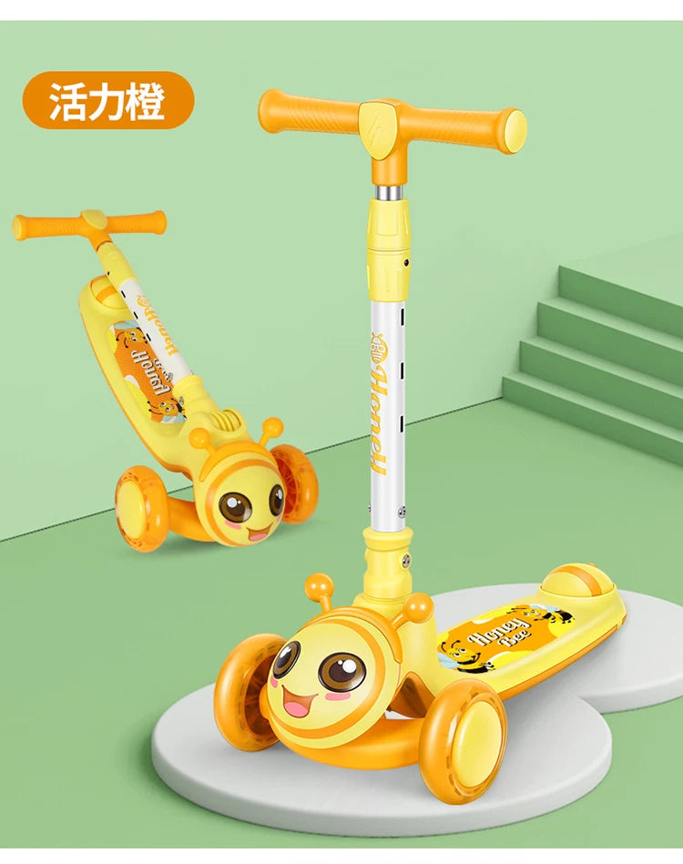 Cartoon Face Manual Scooty For Kids