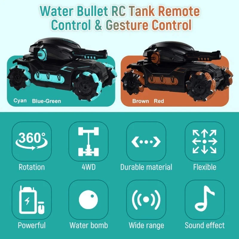 Remote Control Gel Ball Tank With Smoke Effect