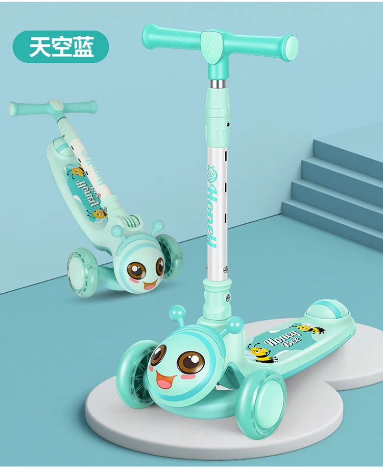 Cartoon Face Manual Scooty For Kids