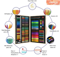 Thumbnail for 180 Piece Wooden Art Markers Brief Case Box