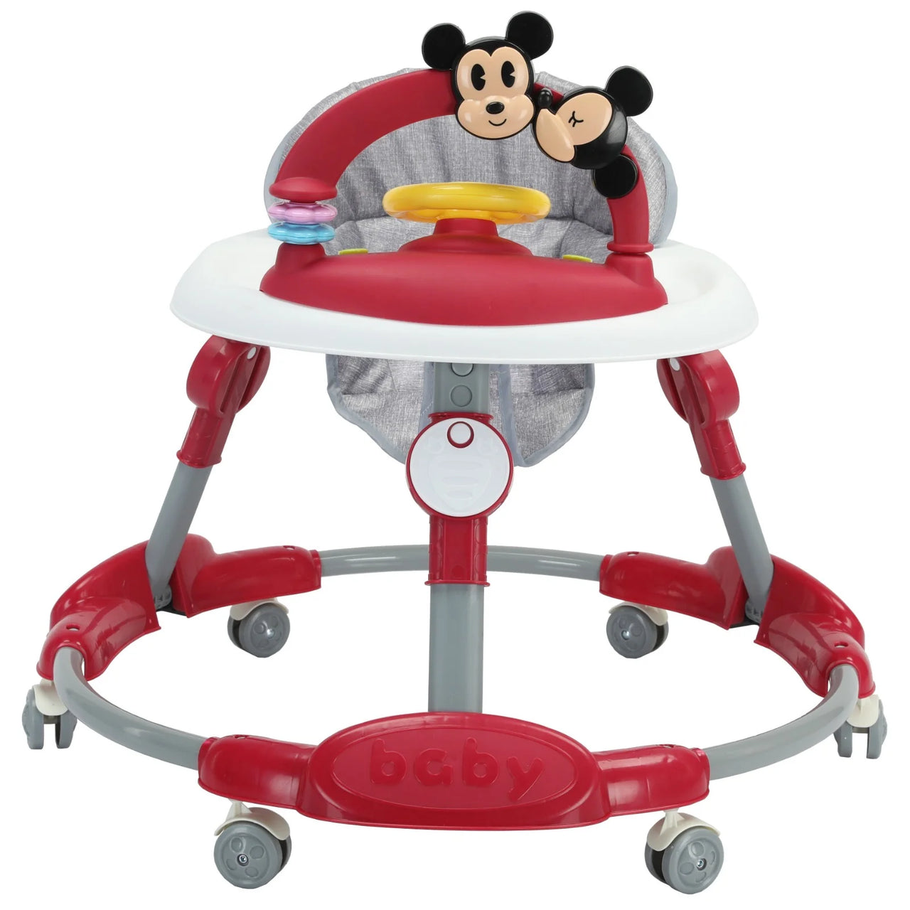 Kids Walker with Fiber Trey, Mickey Round Baby Walker Foldable