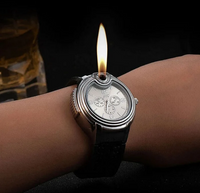 Thumbnail for 2-in-1 Wristwatch Lighter And USB Flame Lighter with Leather Strap