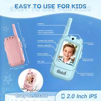 Thumbnail for 2Pcs Rechargeable Kids Video Walkie Talkie