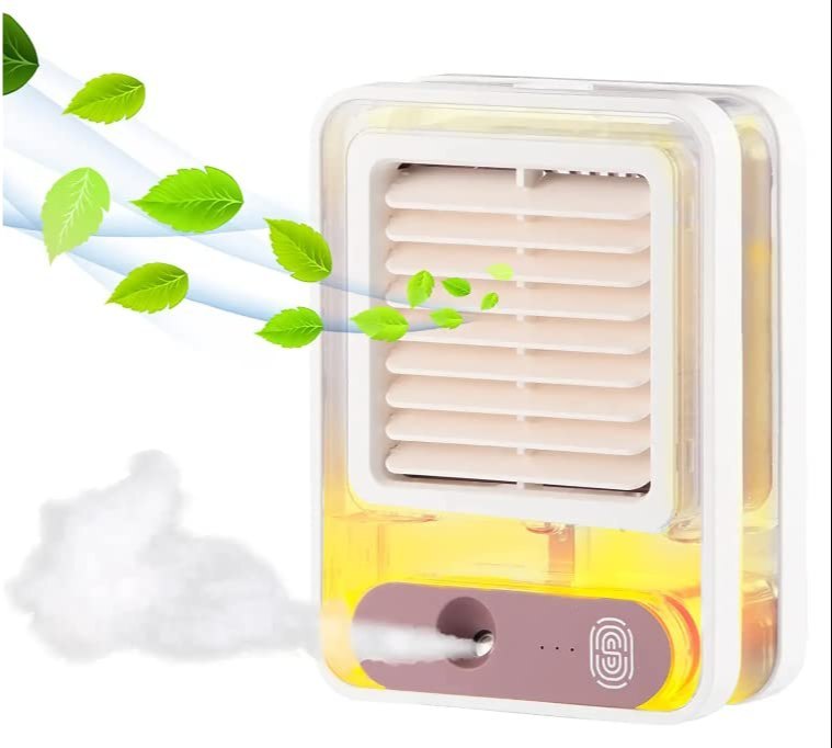 Buy Battery Operated Mini USB Fan With Mist Water Spray And LED