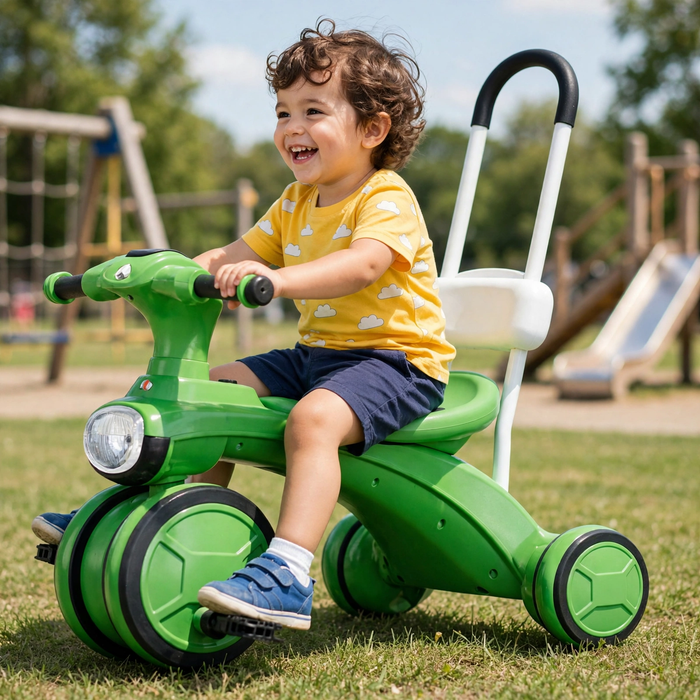 Kids Plastic Tricycle - toddler riding in playground