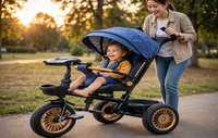 Thumbnail for Baby Trike Stroller with Canopy, Music & Cool Lights - lifestyle