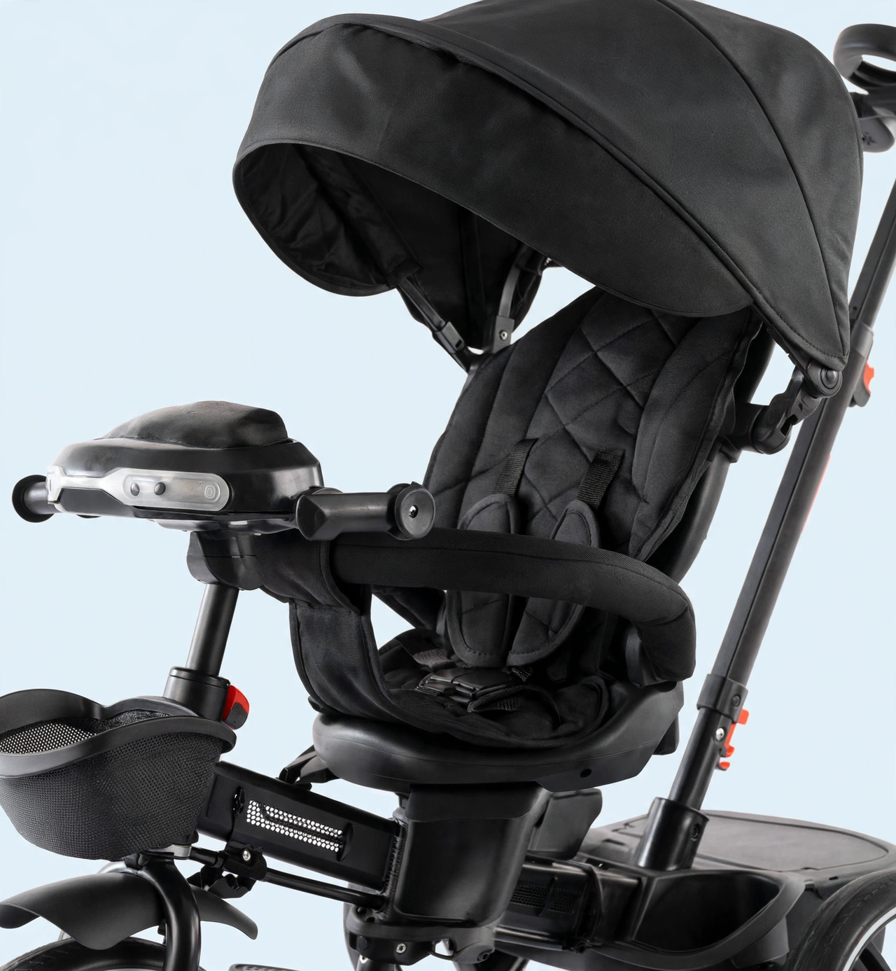 Kids Tricycle Stroller with Rotating Seat, Lights & Music - detail
