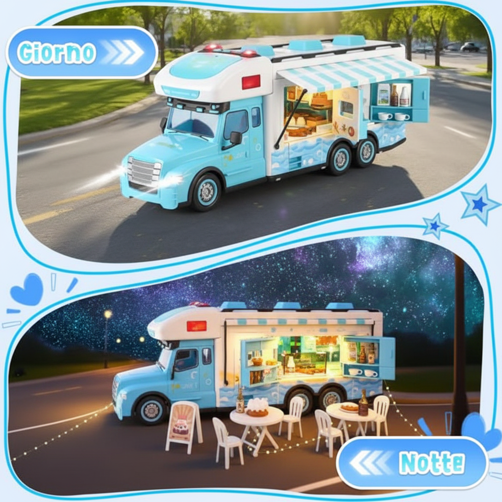 Turquoise Toy Camper Van