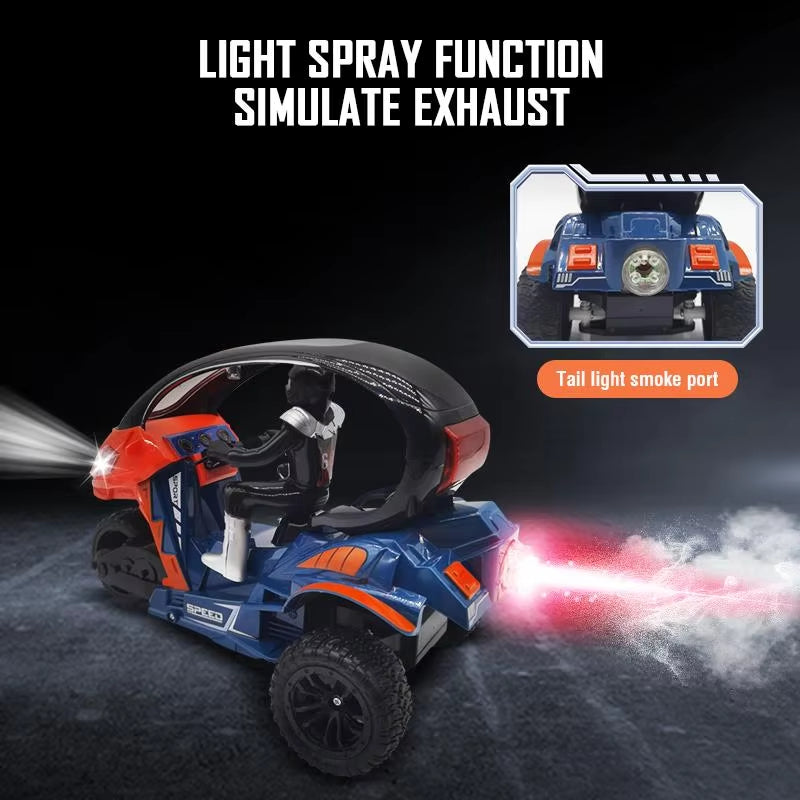 2.4GHz Remote Control Three Wheel Stunt Spray Motorcycle