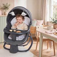 Thumbnail for Toddler eating from the feeding tray in the Mastela swing