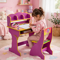 Thumbnail for Pony Theme Kids Study Desk with Chair - lifestyle