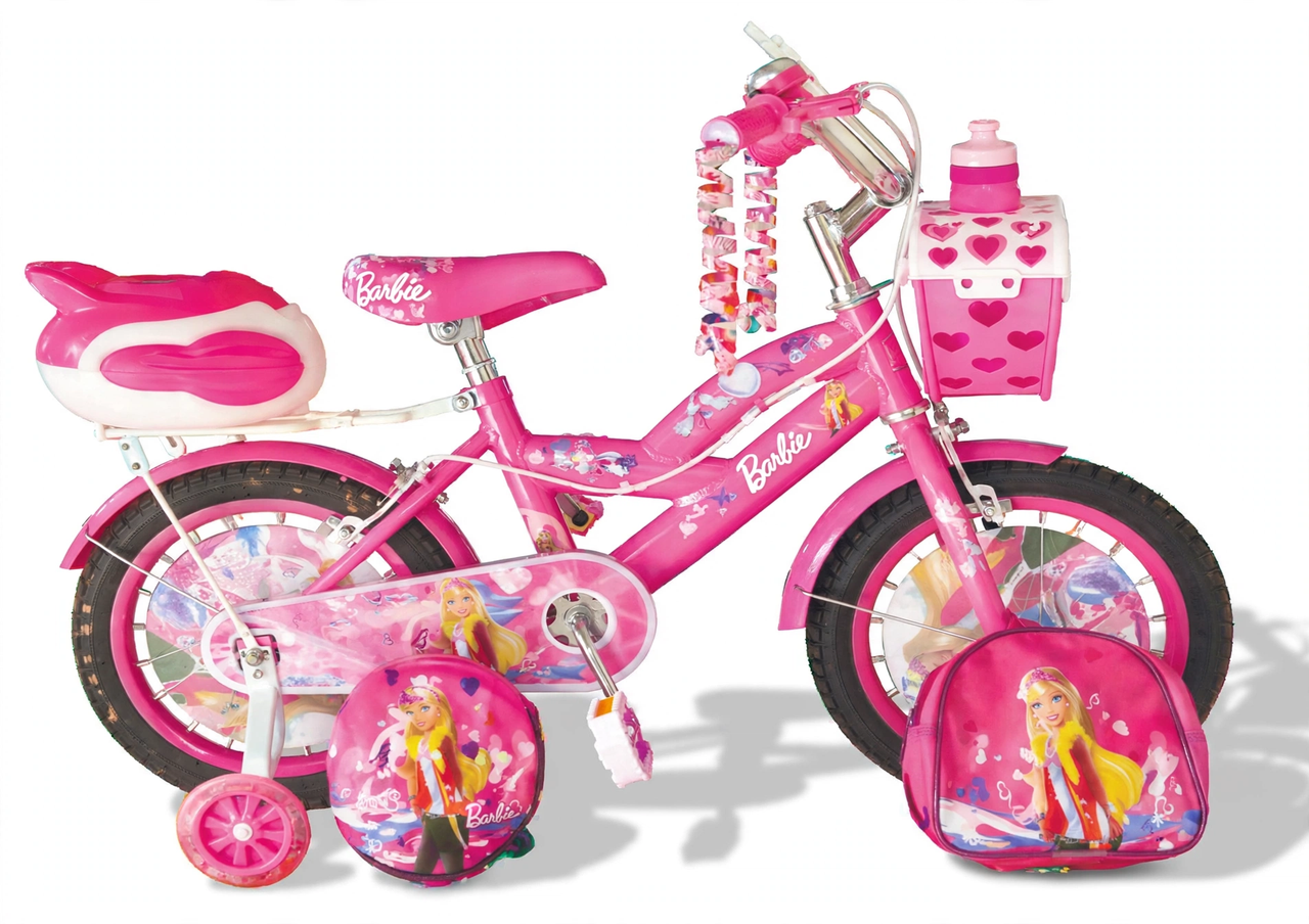 Barbie 20-inch pink kids bicycle, studio product shot