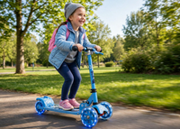 Thumbnail for Kid riding the Frozen Metal Scooty in a park