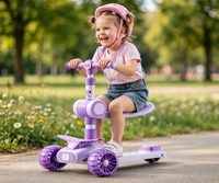 Thumbnail for Little girl riding the Lovely Purple Scooty in a sunny park