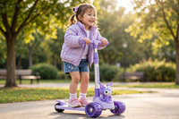 Thumbnail for Little girl riding the Lovely Lavender Scooty in a sunny park