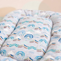 Thumbnail for Close-up of the blue rainbow cloud print cushion