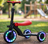 Thumbnail for Close-up of the tricycle's red seat and light-up wheels