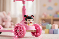 Thumbnail for Close-up of the cute doll character front panel and flash wheels