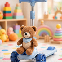 Thumbnail for Teddy-bear character on the front of the musical scooty