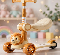Thumbnail for Close-up of the lion character front panel, padded seat and flash wheels