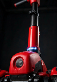 Thumbnail for Close-up of the Bluetooth electric scooty's front panel and lights