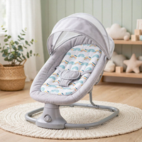 Thumbnail for Side view of the grey Mastela swing with white canopy