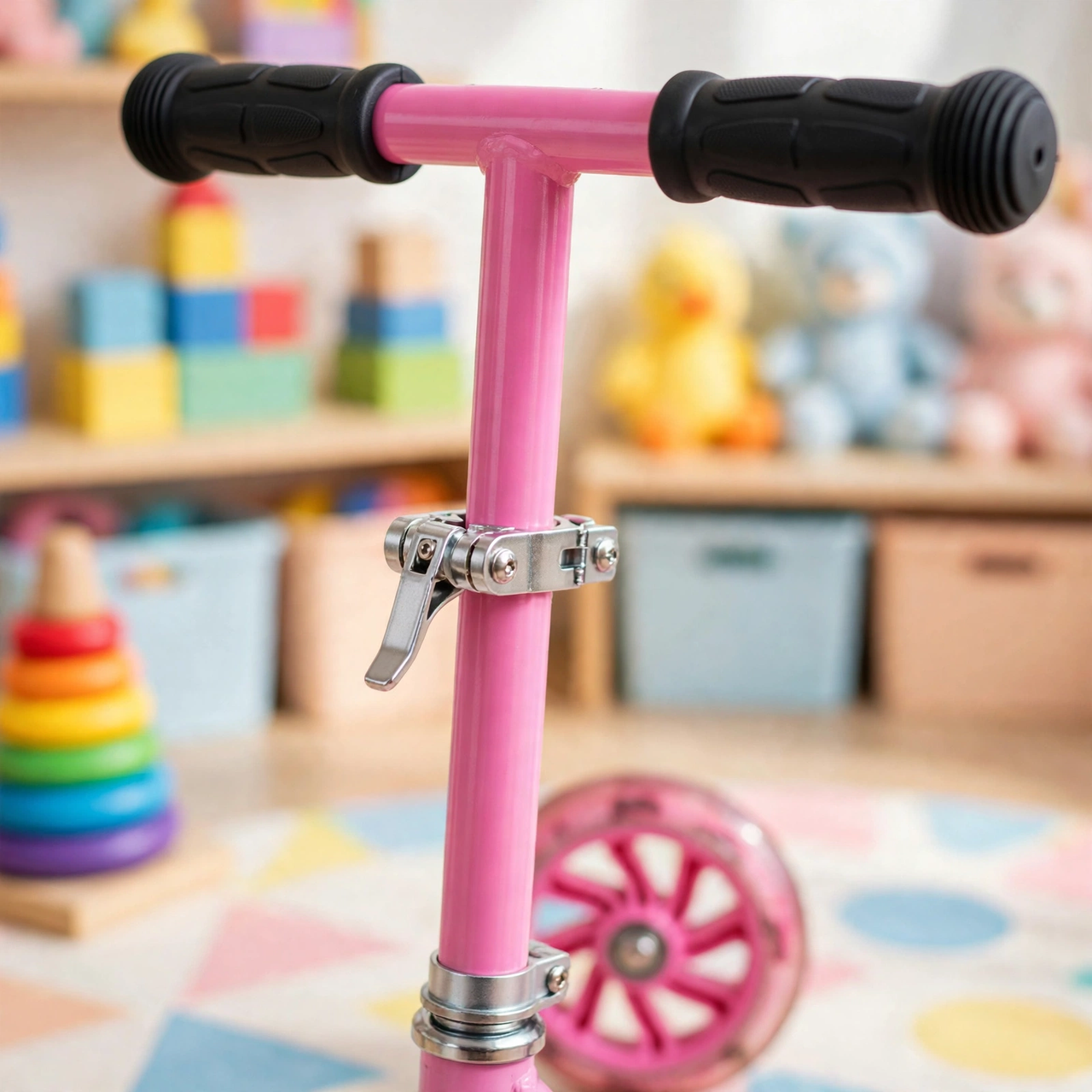 Adjustable handlebar of the Fenix pink scooter