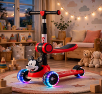 Thumbnail for Lovely Red Mouse Scooty with glowing flash wheels at dusk