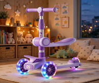 Thumbnail for Lovely Purple Scooty with glowing flash wheels at dusk