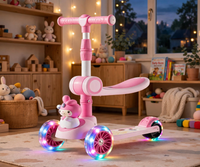 Thumbnail for Lovely Pink Scooty with glowing flash wheels at dusk