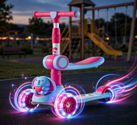 Thumbnail for Lovely Blue Elephant Scooty with glowing flash wheels at dusk
