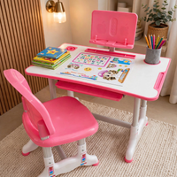 Thumbnail for Pink Kids Study Desk styled in a cozy study corner